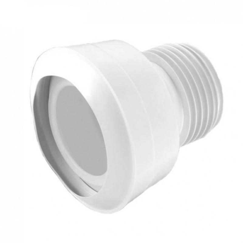 Труба фановая L=150 мм под углом 14 с манжетой, вход 97-107 мм, выход внутрь 110 мм трубы