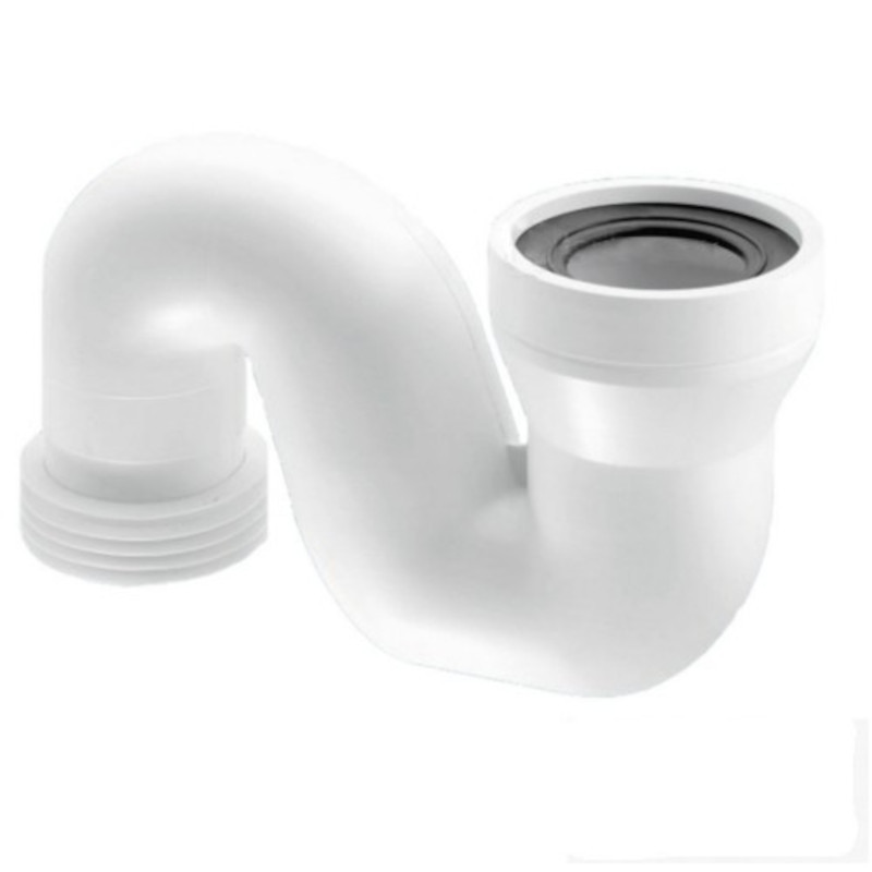 Труба фановая L=205 мм с г/затвором и манжетой, вход 97-107 мм, выход верт. внутрь 110 мм трубы