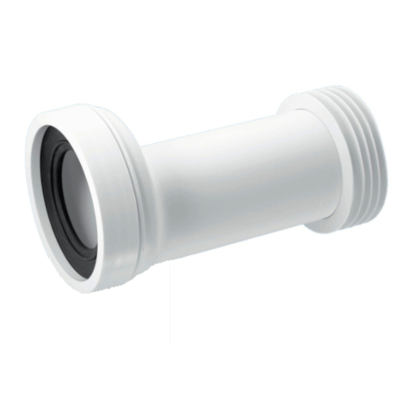 Труба фановая L=260 мм с манжетой и 20 мм смещ., вход 97-107 мм, выход внутрь 110 мм трубы