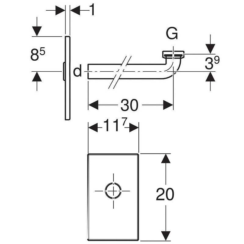 Комплект финишный Geberit для раковины 32 мм белый 115.416.11.1