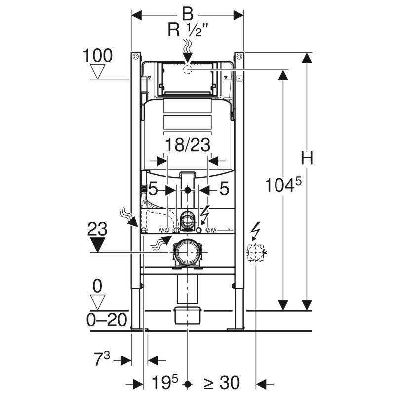 Комплект инсталляции Geberit iCon с подвесным унитазом и сиденьем 500.362.TC.I