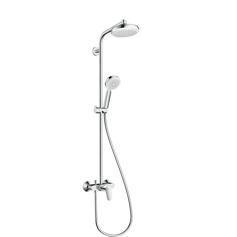 Душевая система Hansgrohe Crometta 160 1jet Showerpipe со смесителем белый/хром 27266400