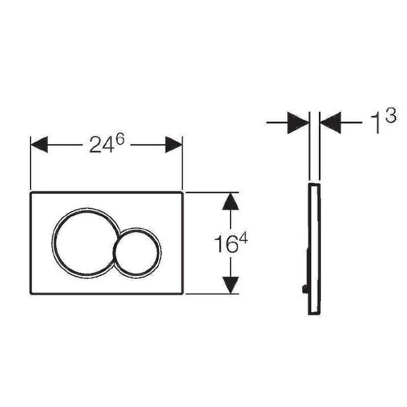 Клавиша смыва Geberit Sigma01 двойной смыв матовый хром лак 115.770.JQ.5