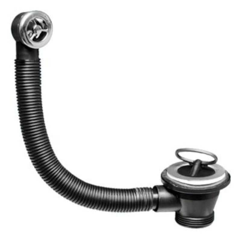 Слив-перелив для мойки под круглое отверстие перелива регулируемый (L230ммхD25мм, D60мм нержавейка с