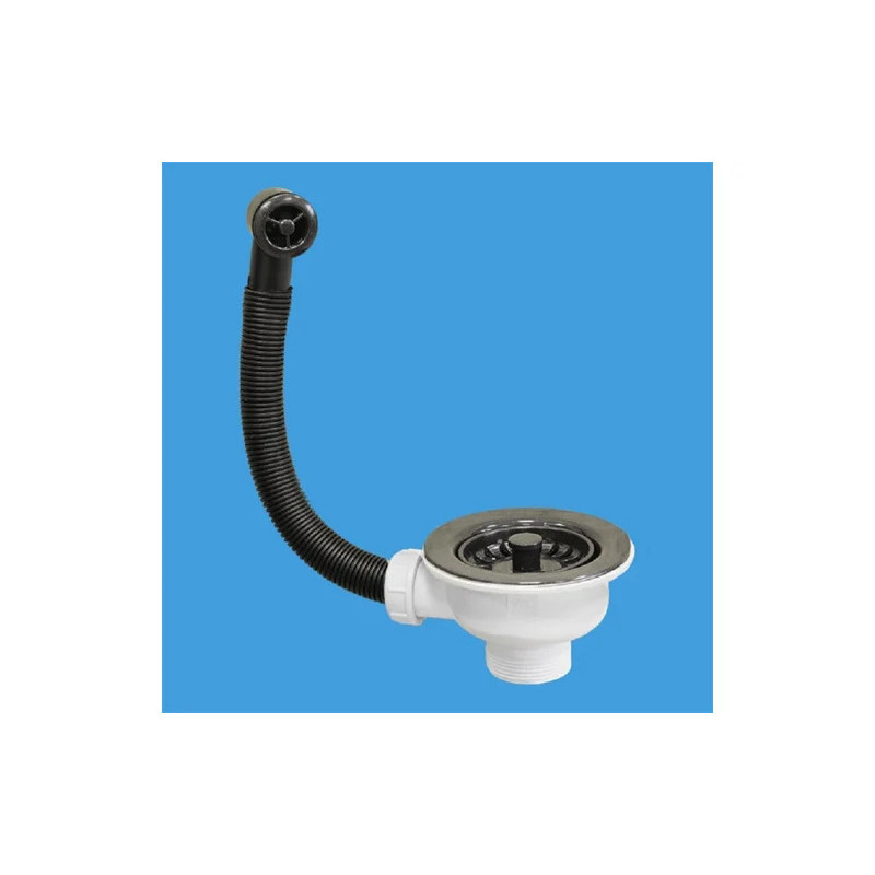 Слив-перелив для раковины L=235 х 25 мм, круглое отв., 113 мм реш., выход 1 1/2, блест. лава черный