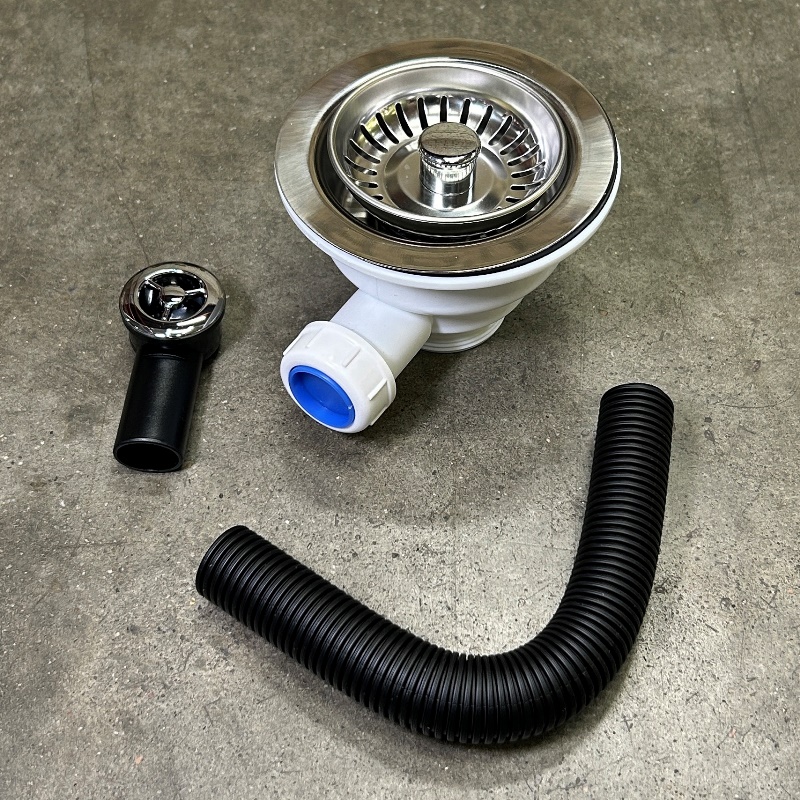 Слив-перелив для раковины L=235 х 25 мм, круглое отв., 113 мм реш., выход 1 1/2, хром