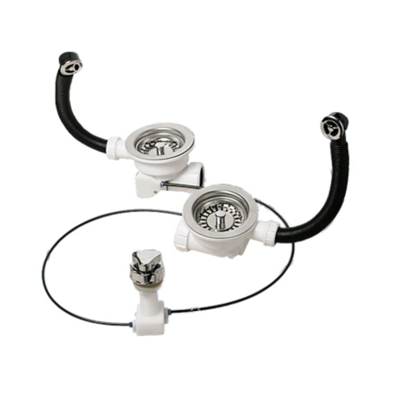 Слив-перелив для 2-х моек под круглое отверстие перелива (L229ммхD25мм, D113мм нержавейка сливные ре