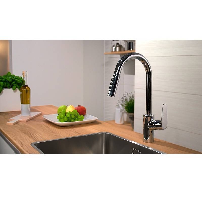 Смеситель для кухни Hansgrohe Focus 240 однорычажный с вытяжным душем хром 31815000