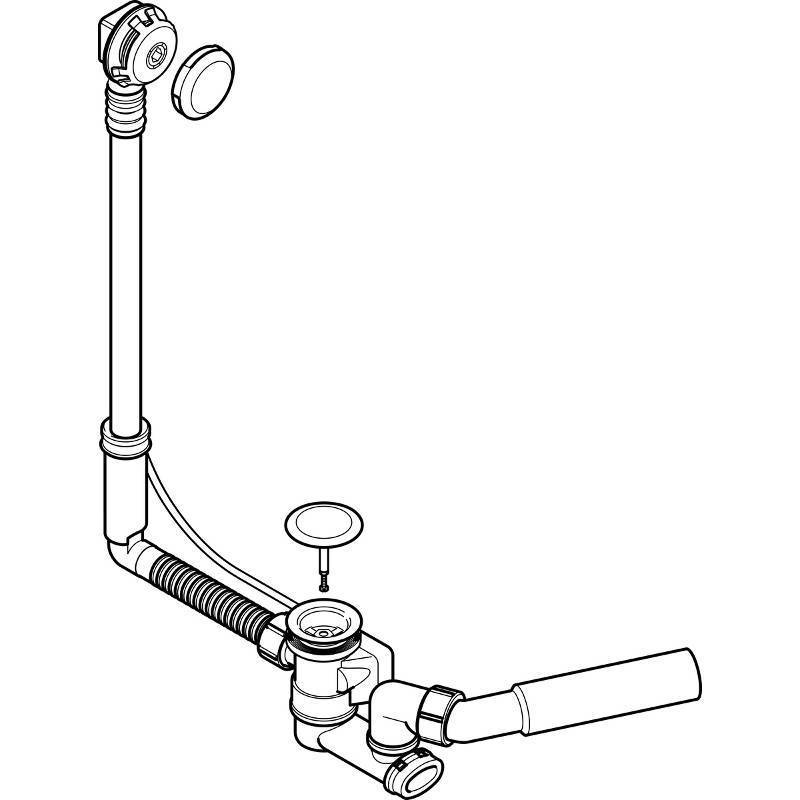 Слив-перелив для ванны Geberit d52 с поворотным механизмом и декоративным комплектом хром 150.520.21.1
