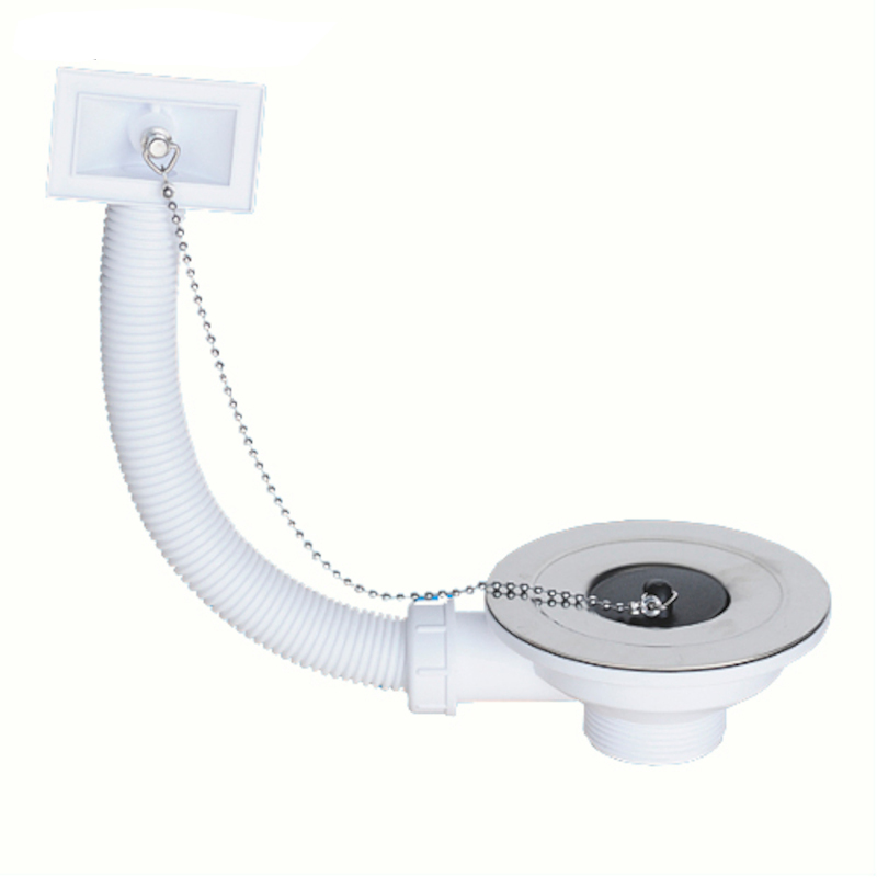 Слив-перелив для мойки под прямоугольное отверстие перелива (L229ммхD25мм, D113мм нержавейка сливная