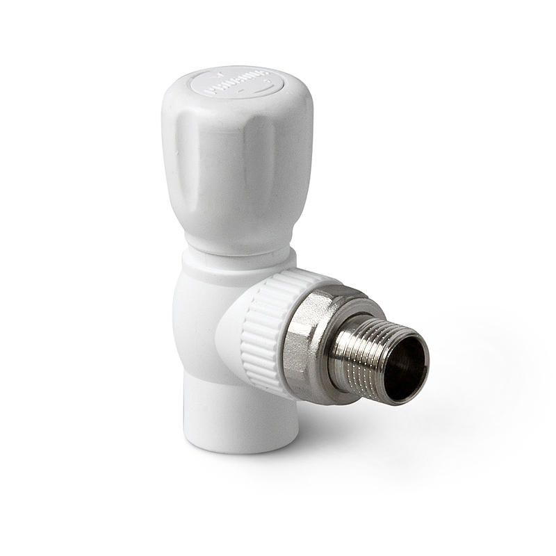 Кран Н 25 х 3/4 угловой с разъемным соединением, для радиаторов, цвет серый