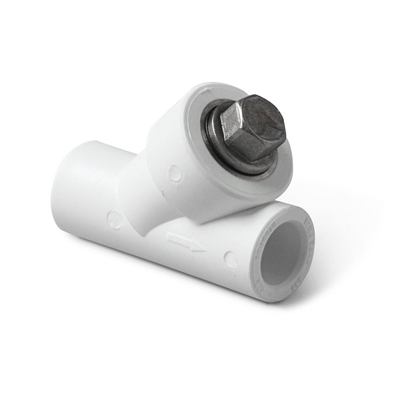 Фильтр косой ВВ 40 мм PP-R серый