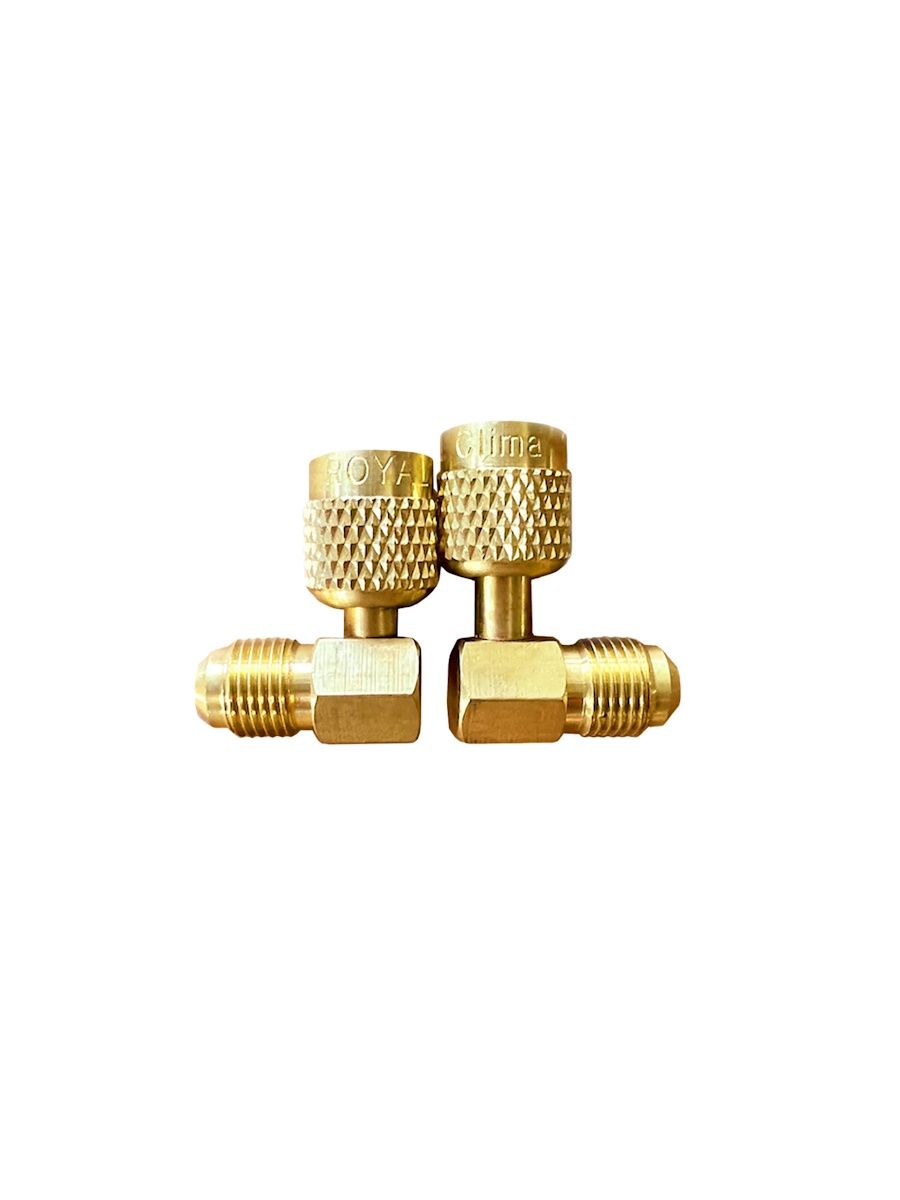 Переходник угловой 90° LAMPRECHT 5/16M x 1/4F с R410A на R22 2 шт LT-AD78