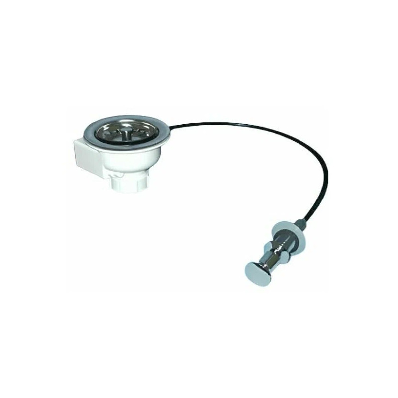 Выпуск для мойки (D113мм нержавейка сливная решётка, нажимное управление) со съёмной фильтрующей реш