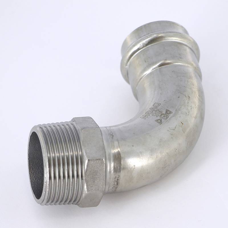 Угольник переходной пресс IBP >B< Press Inox 35х1/2 НР нержавеющая сталь PS4001G0351000