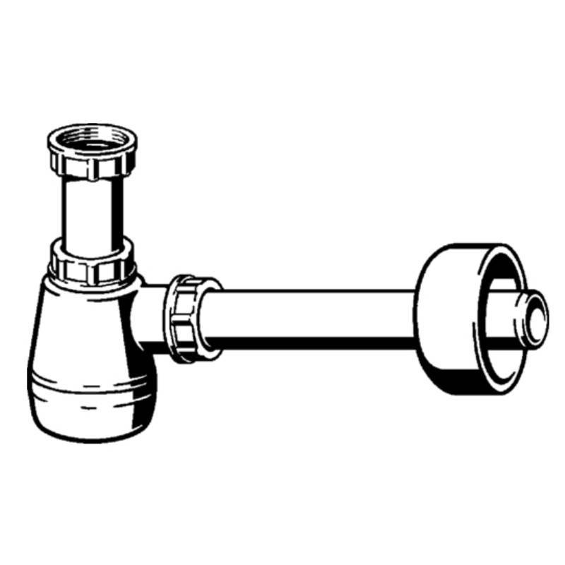 Сифон бутылочный для биде Viega 1 1/4 x 32 мм пластик 120337