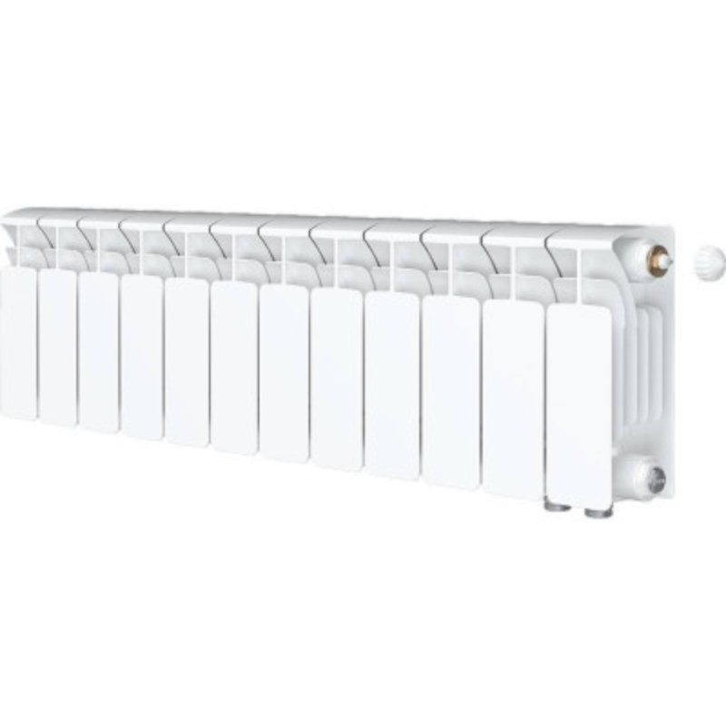 Биметаллический радиатор Rifar Base 200/100/24 секций (нижнее правое подключение, цвет белый глянцев