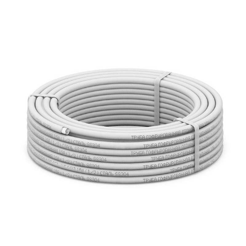 Труба гофр. 20 х 0.3 отожж. в белой оболочке (бухта 30 м) Stahlmann