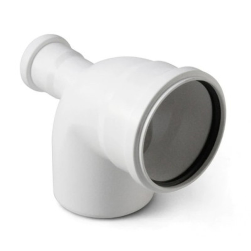 Отвод с левым и правым выходом Pro Aqua Stilte 110x50 мм 45° белый ST10010545LRW