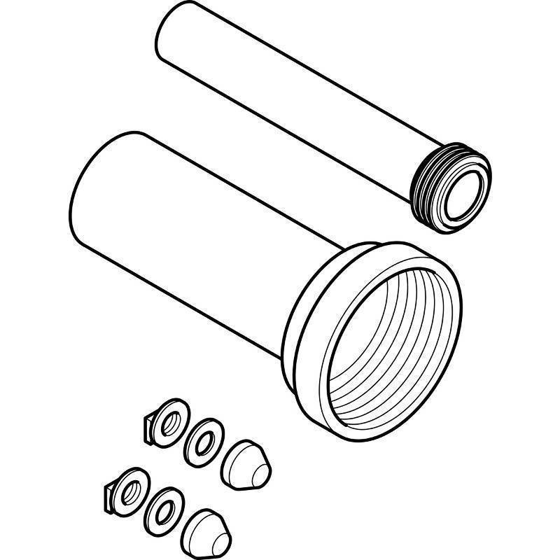 Комплект соединительный Geberit для подвесного унитаза L 26.5 см d 90/45 мм матовый хром 152.438.46.1