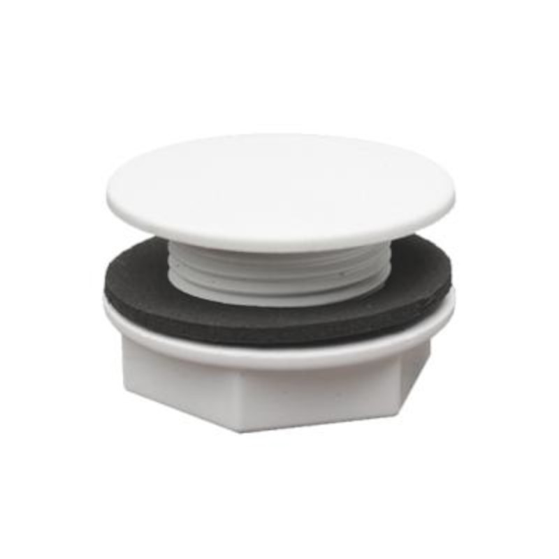 Заглушка Pahlen 1/2 HP D43 L50 мм пластиковая с контргайкой белая 506068