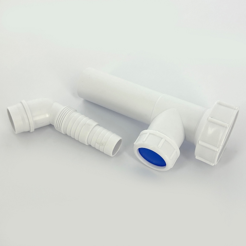 Вставка 1 1/2 x 32 мм с адаптером под углом для слива быт. тех., H=146 мм