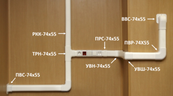 Тройник накладной 90° Ruvinil ТРН-74х55 для РКК-74х55 белый 1263299