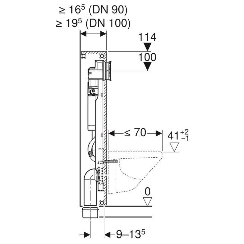 Монтажный элемент Geberit GIS для подвесного унитаза бачок Sigma 12 см 461.311.00.5