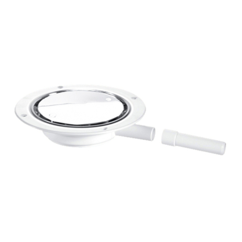 Водосток напольный Sanext H45 мм D129/119 мм хромированная сталь без гидрозатвора 505876