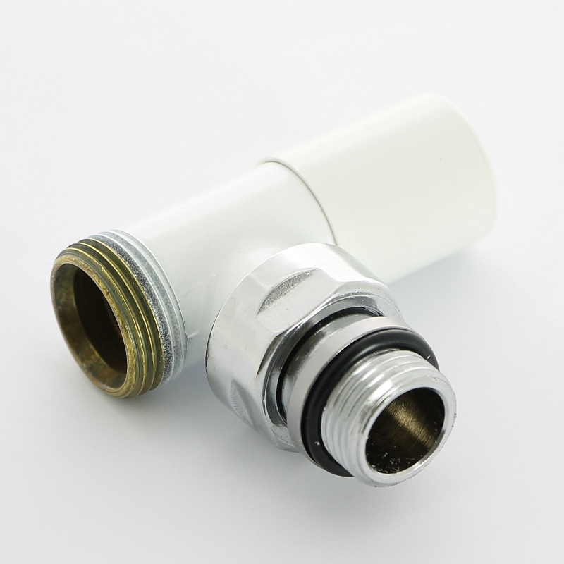 Вентиль ручной угловой НН 1/2 х 3/4 ЕК цвет белый, Compact