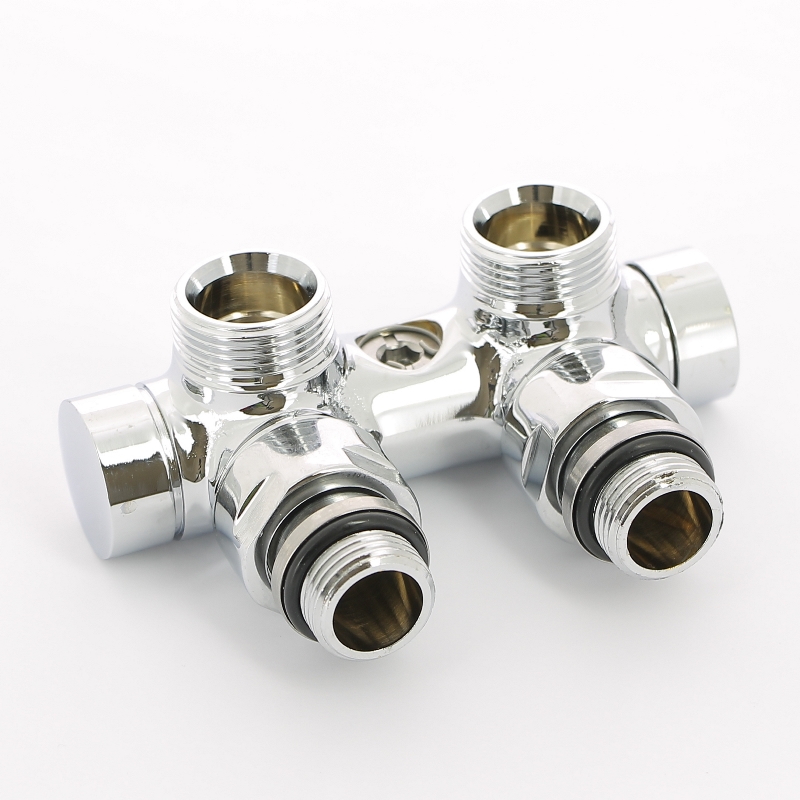 Узел ручной угловой 1/2 х 3/4 ЕК с запорным клапаном цвет хром