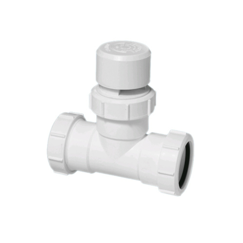 Тройник с вентиляционным клапаном компрессионный Ду=32ммхДу=32ммхДу=32мм; цвет-белый