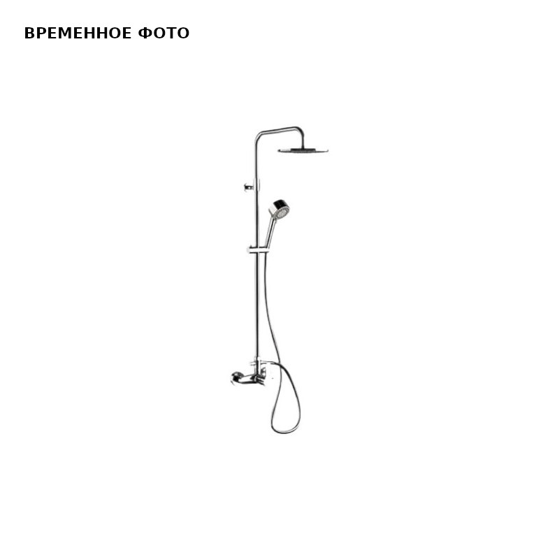 Душевая система Remer верхний душ 20 см (пластик), стойка 113-167 см, лейка 3 режима, хром