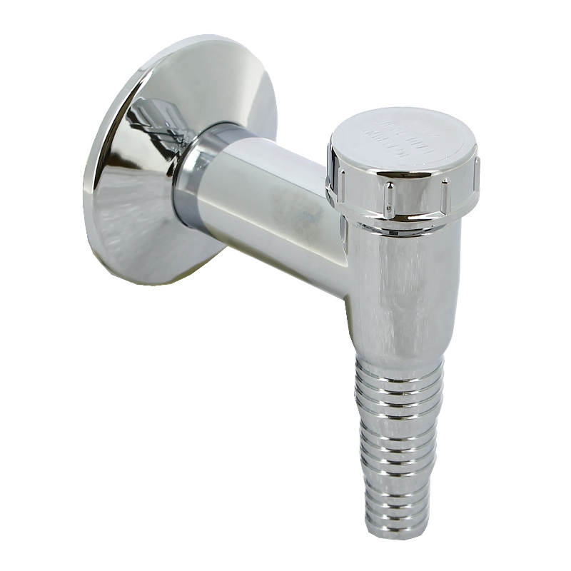 Сифон для подключения слива бытовой техники с обр. клап. и отражателем, выход 32 мм, хром