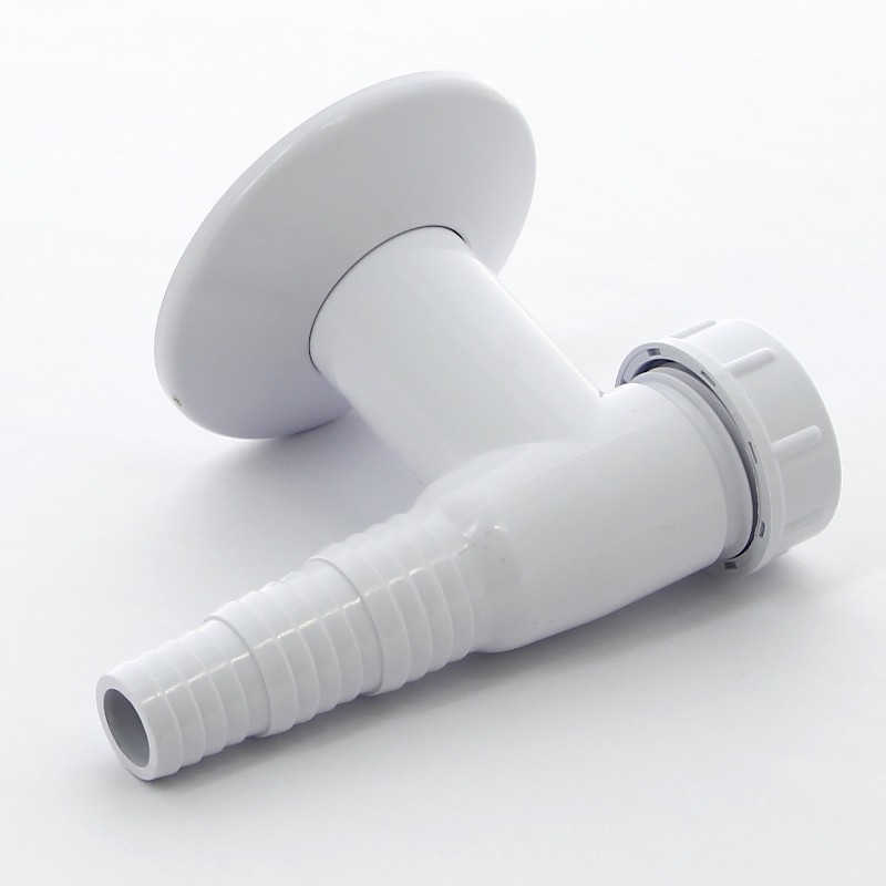 Сифон для подключения слива бытовой техники с обр. клап. и отражателем, выход 32 мм, белый