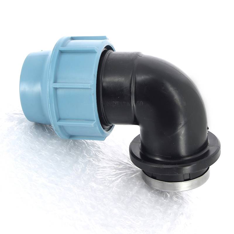 Угольник обжимной Unidelta Deltone 50х1 1/2 внутренняя резьба для ПНД труб 1009050006