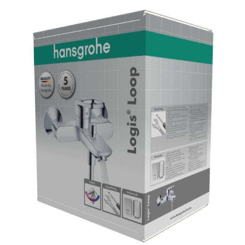 Смеситель для ванны Hansgrohe Logis Loop однорычажный настенный хром 71244000