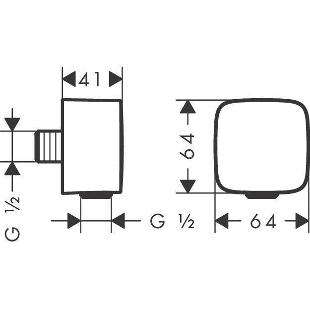 Шланговое подсоединение Hansgrohe FixFit с клапаном хром 26457000